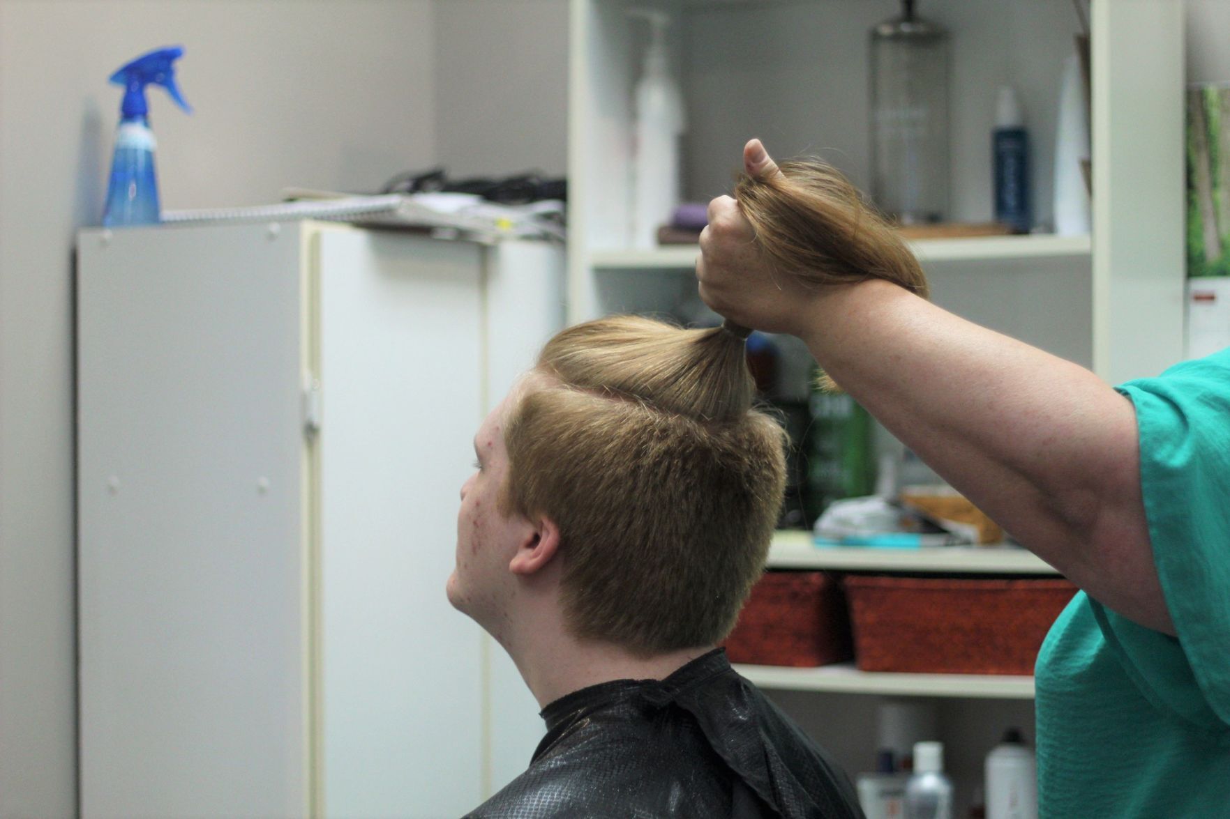 Noah getting his hair cut